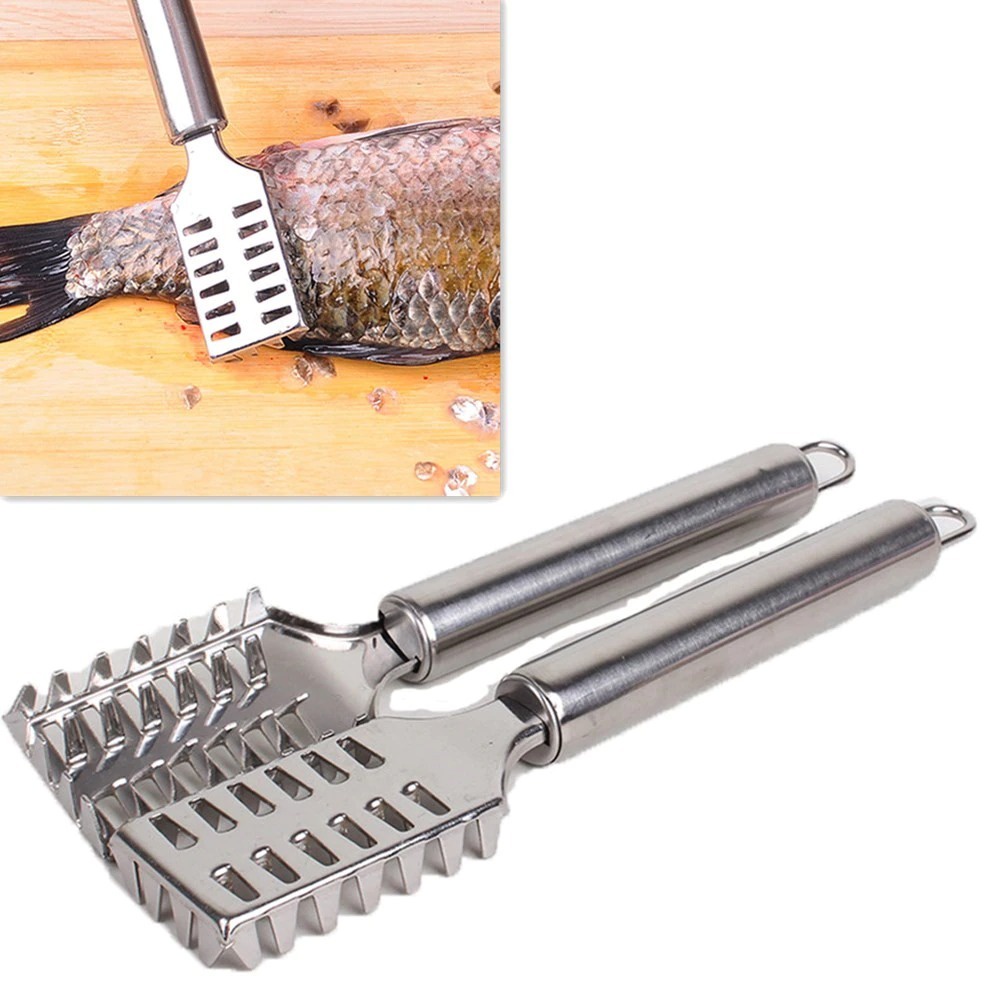 Pengupas Pembersih Pisau Sisik Ikan Fish Scales Scraper Grater Peeler Stainless Steel