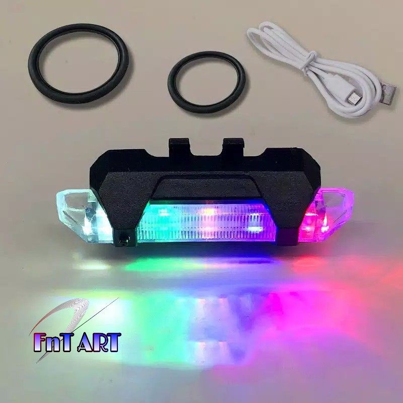 Lampu led belakang sepeda multi warna BMX MTB
