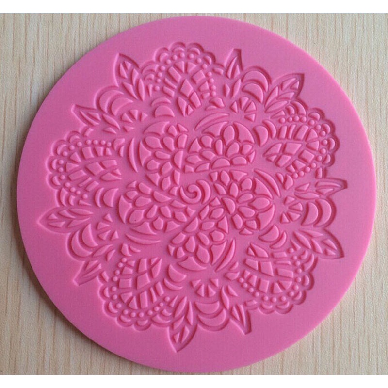 Cetakan Adonan Kue Fondant Desain Renda Bahan Silikon Untuk Baking