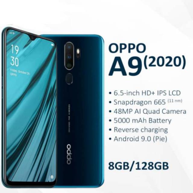 Oppo A9 2020 Ram 8GB - memory internal 128GB Garansi Resmi