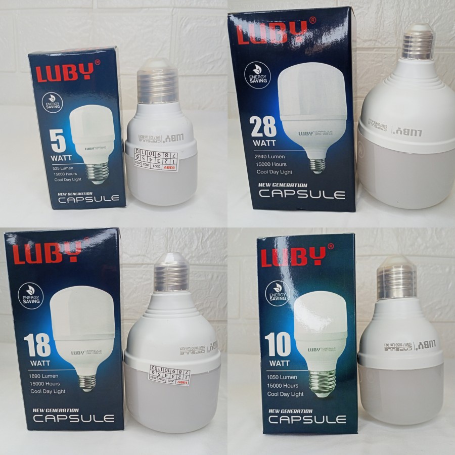 Lampu LED Putih 18 Watt Bohlam Capsule Luby New Generation Samsung Inside SNI Original