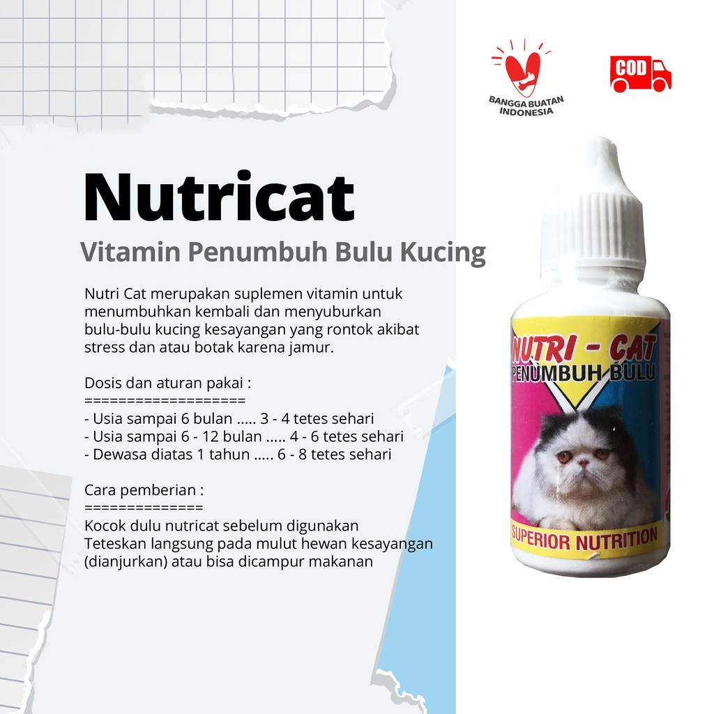 MULTIVITAMIN TETES PENUMBUH BULU KUCING - NUTRI CAT 30 ML - CEGAH RONTOK &amp; BOTAK - MENGKILAPKAN MENYUBURKAN BULU LEMBUT KITTEN SUPLEMEN NUTICAT - MURAH GARANSI KUALITAS ASLI ORIGINAL - PET TAMASINDO OBAT &amp; VITAMIN HEWAN BINATANG PELIHARAAN MITRAPETLOVER