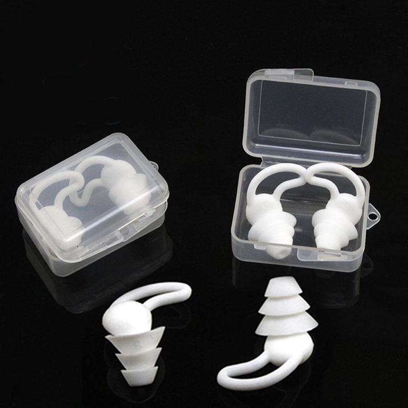 1 Pasang Earplug Kedap Suara Anti Air Kualitas Tinggi Untuk Diving / Tidur I4V8-1