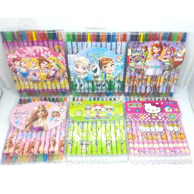 

CRAYON Putar 17 Cm Isi 12 pcs KARAKTER KARTUN