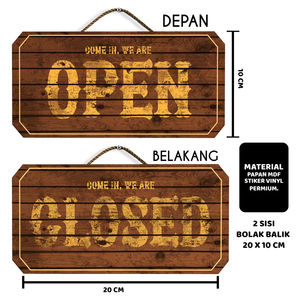 Jual Wall Decor Aesthetic Open Close Bolak Balik Sign Kayu Murah Vintage Shopee Indonesia