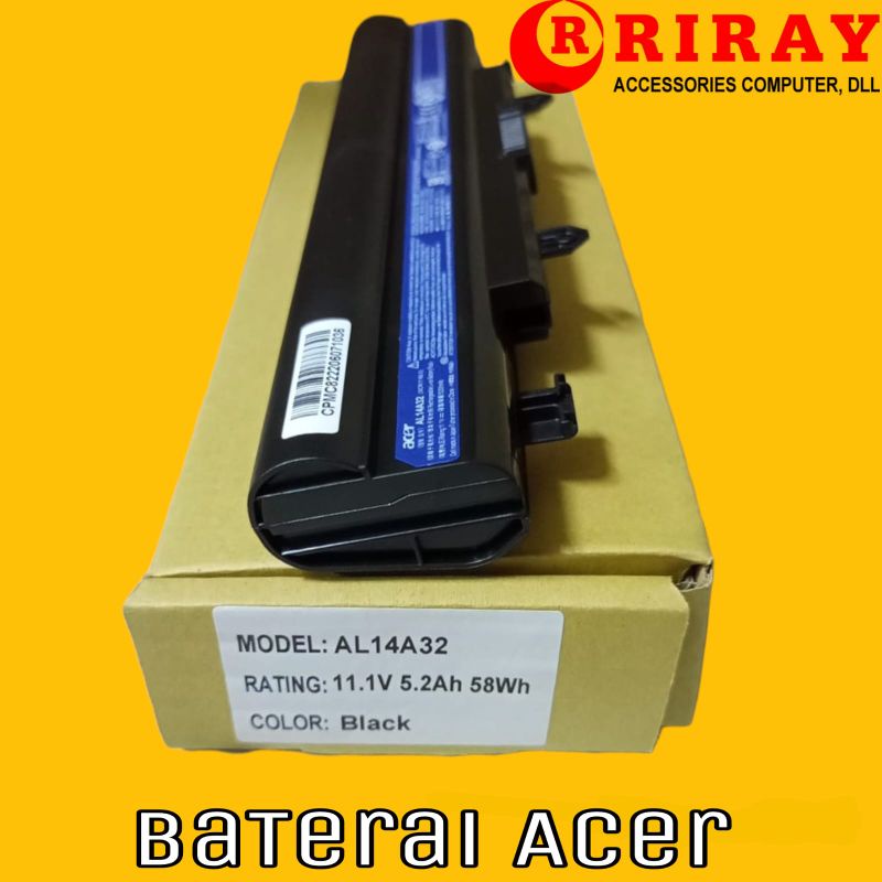 Baterai Laptop Acer Aspire E14 E15 E5-411 E5-421 E5-431 E5-471 E5-471G E5-511 E5-521 E5-571 AL14A32