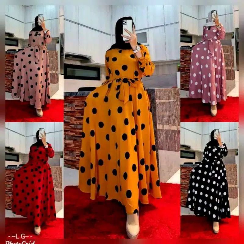 POLKADOT KLOK|GAMIS MONALISA|GAMIS MURAH|GAMIS MAYUNG|BEST