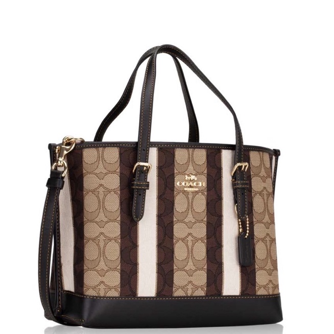 Coach Mollie Tote 25 In Signature Jacquard With Stripes (C4086)