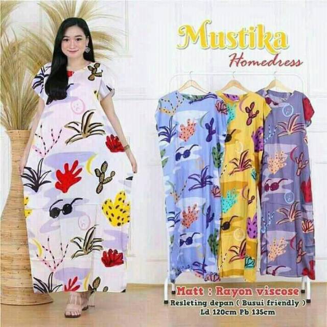 [Fashion Wanita] LONGDRESS daster Manohara motif kaktus batik | busui friendly | terbaru