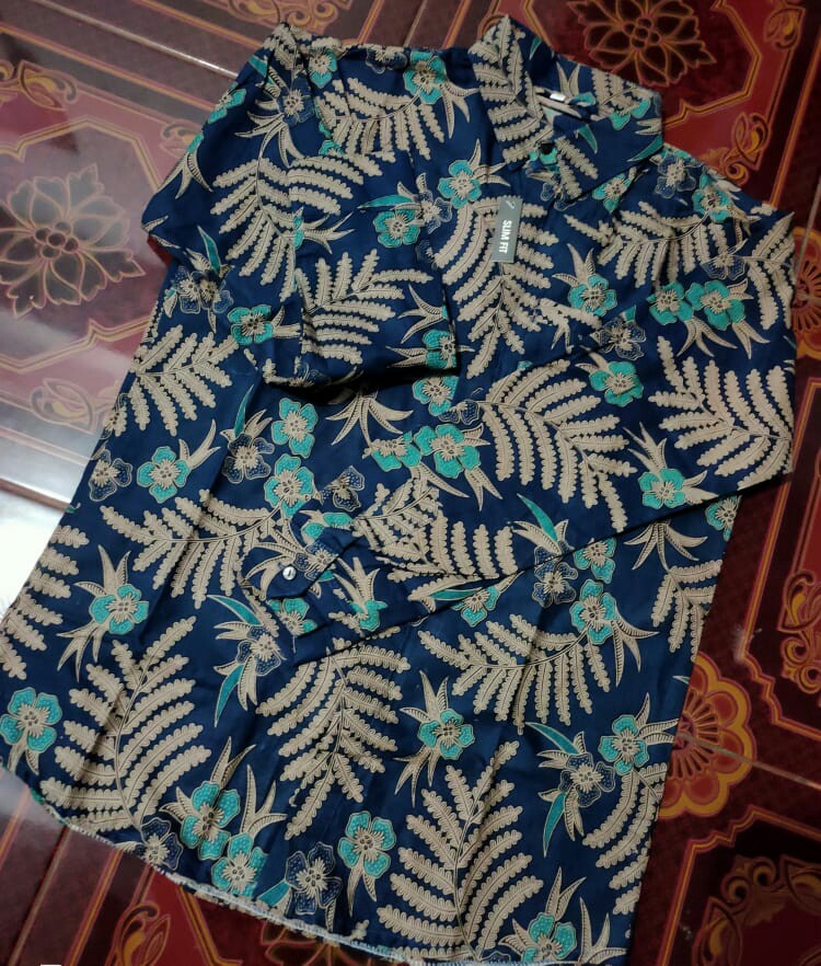 Kemeja Batik Pria Lengan Panjang Bahan Katun Ramban Lasem Hem Batik Pria Slimfit Style Kekinian
