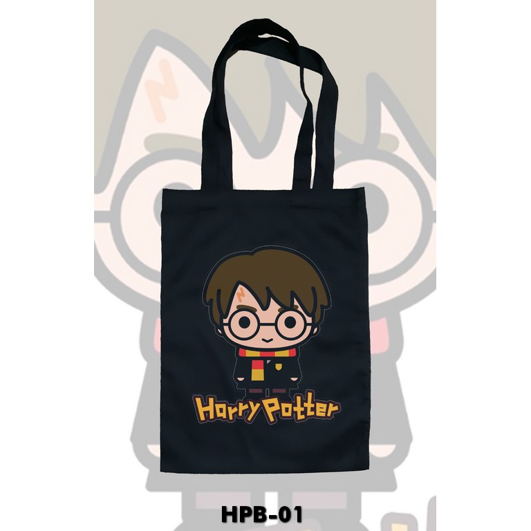 TOTE BAG HITAM - HARRY POTTER .B