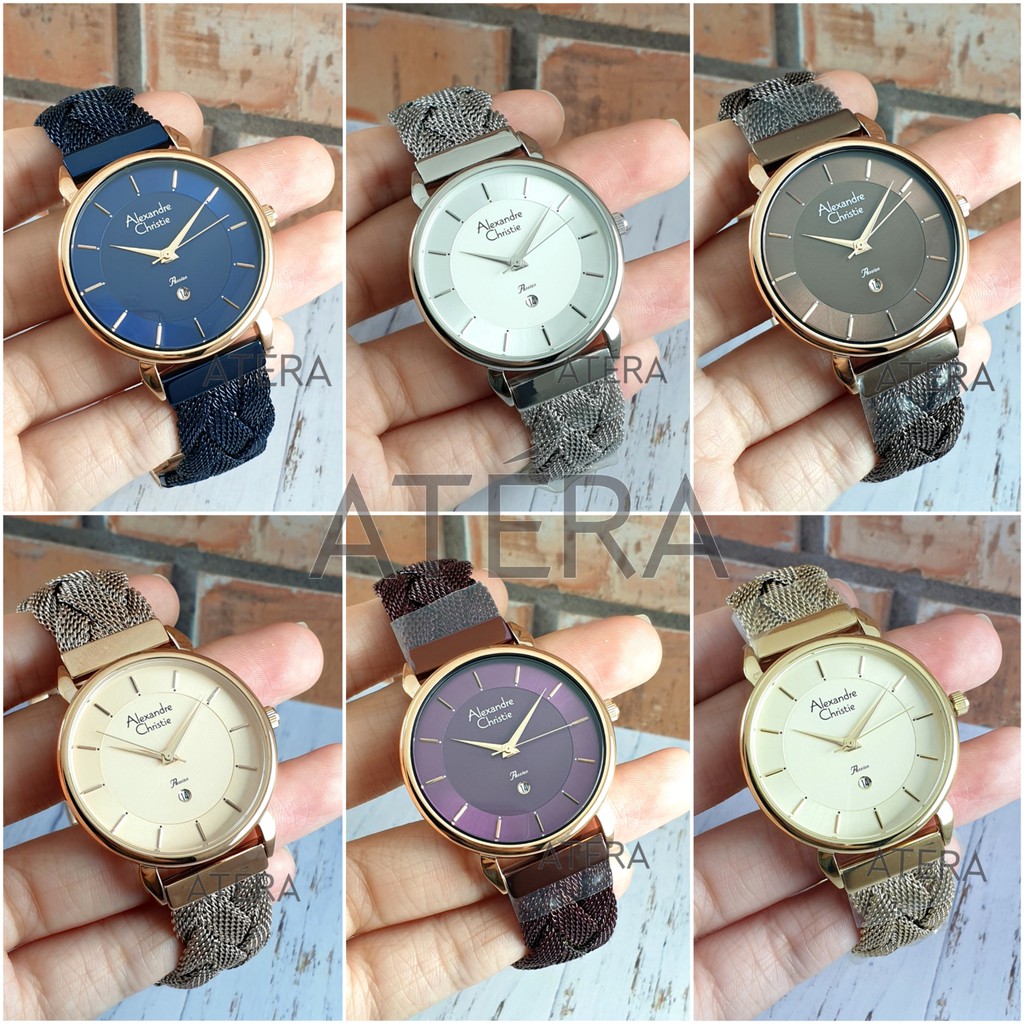 ALEXANDRE CHRISTIE AC 2857 WANITA ORIGINAL / JAM TANGAN CEWEK ALEXANDER AC2857 LD RANTAI ROSEGOLD