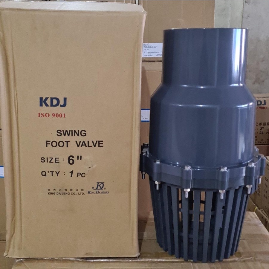 Foot Valve 6" inch pvc KDJ POLOS. SWING FOOT VALVE 6" KDJ PVC JIS AW