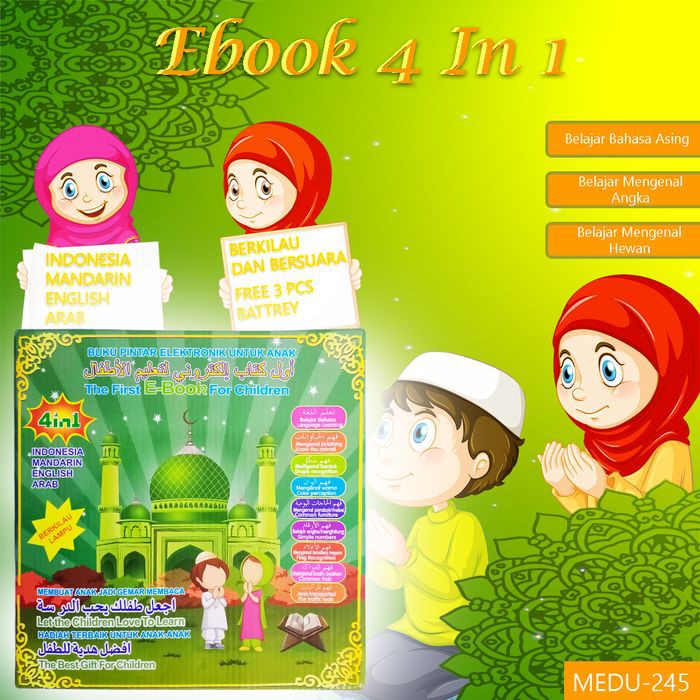 EBOOK 4IN1 playpad buku edukasi anak 4 bahasa belajar membaca - Medu-245