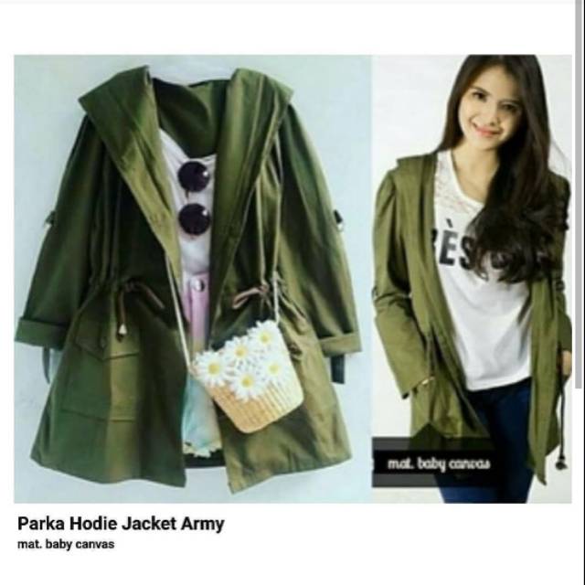 Parka hoodie jacket army