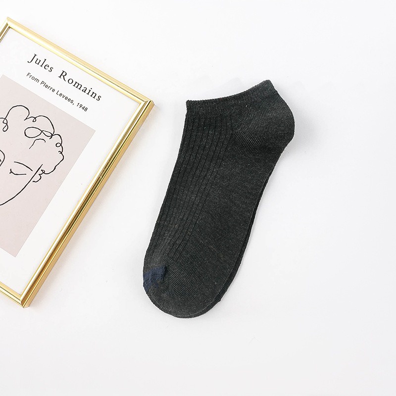Kaos Kaki Ankle Pendek Lucu Tebal 1kg muat 86pcs Motif Brown Import Lembut GANNISE KK0002-KK0009 DARKGRAY