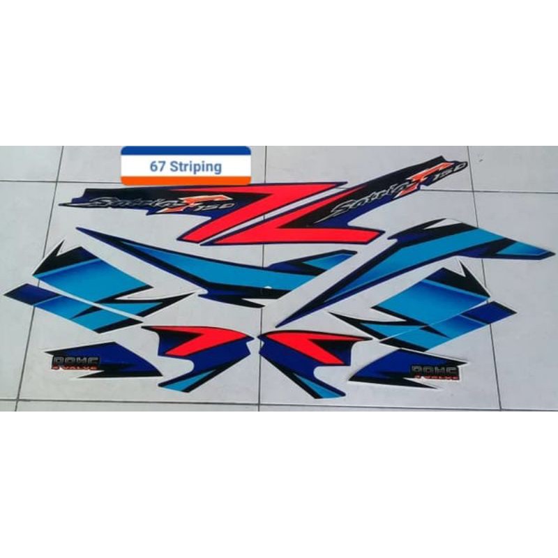Striping Sticker Motor Suzuki Satria Fu 2007 Biru