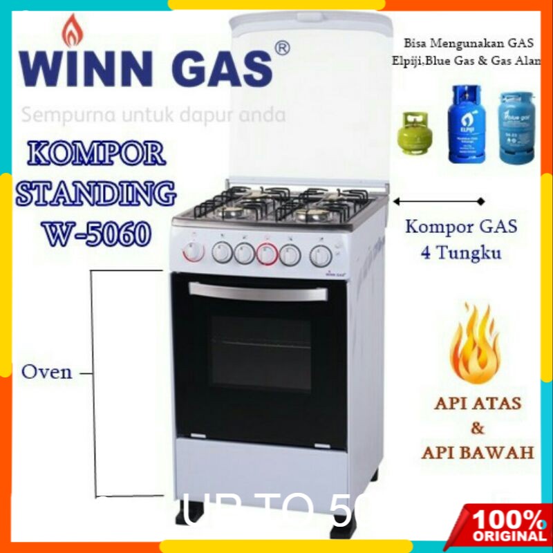Jual Kompor oven winn gas W 5060 4 tungku / kompor free standing