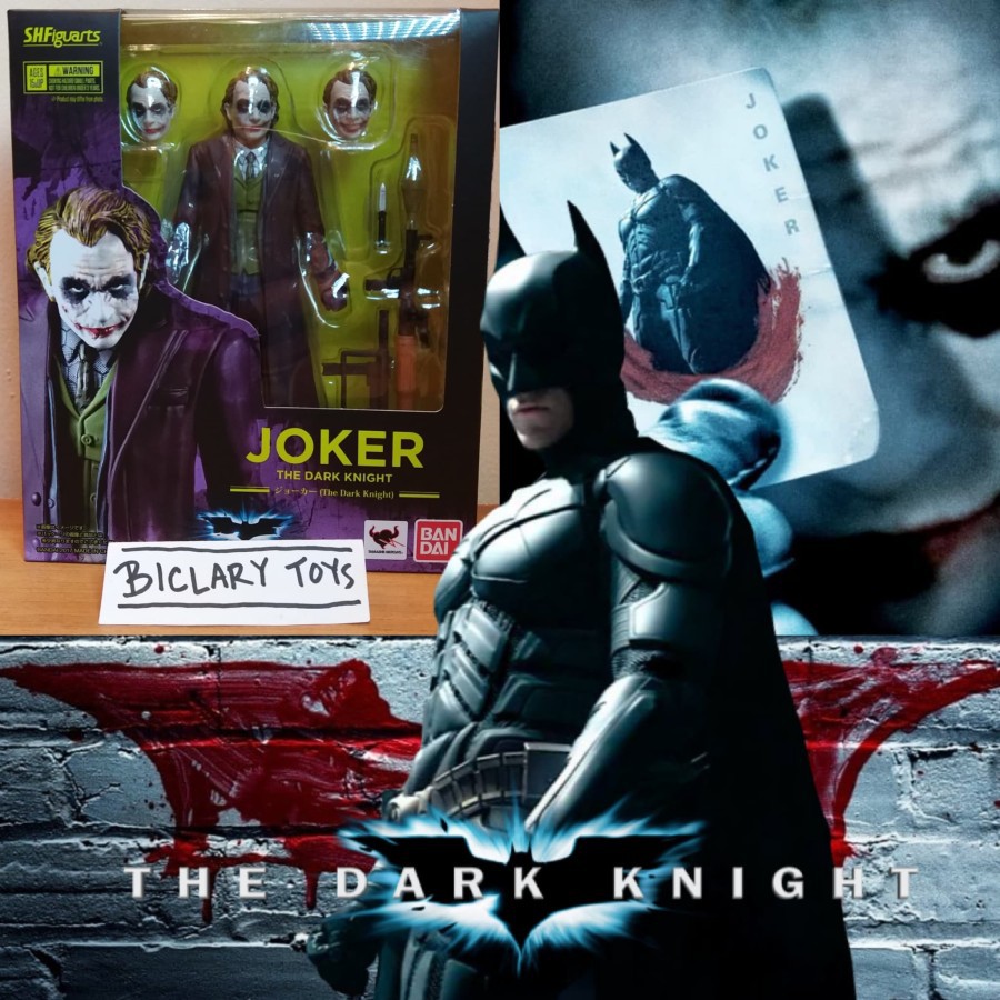 SHF Joker The Dark Knight TDK Batman Begin Rises Mafex Size Bandai
