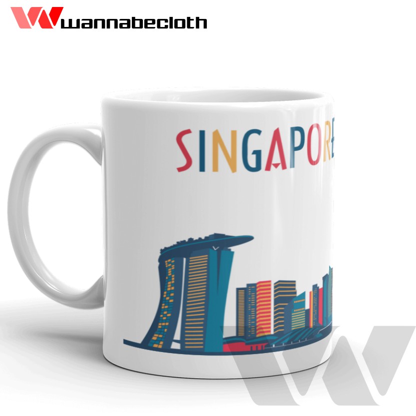 Gelas Singapore Singapura Mug Singapore Singapura Souvenir Singapore Singapura Mug World City