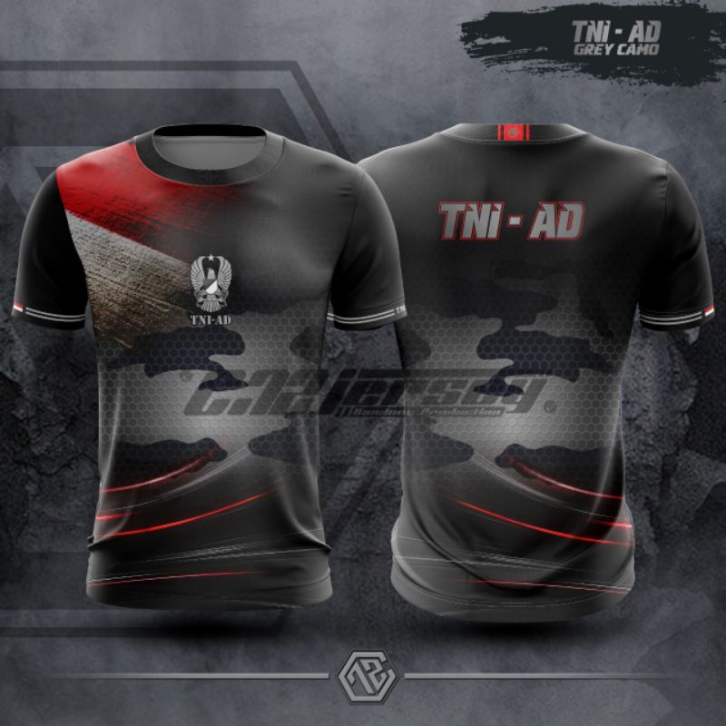 Kaos Jersey dri-fit TNI AD hitam terbaru