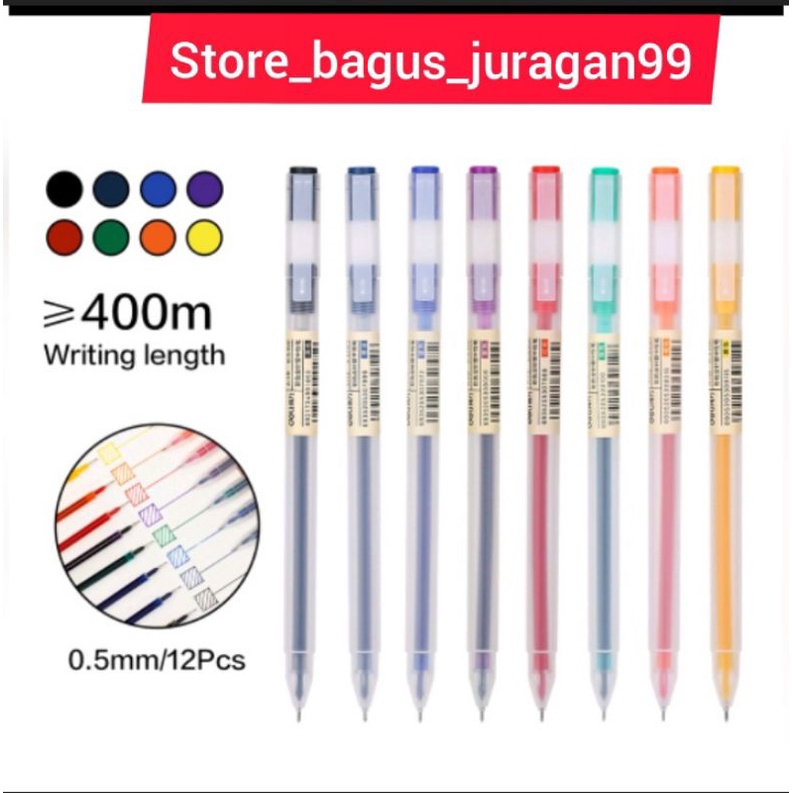 

Color Gel Pen Pulpen Gel 8Warna Cerah Needle Tip 0.5mm Panjang