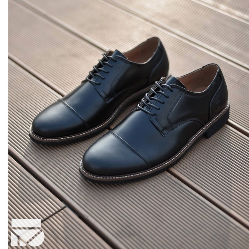 Madrid Black | Sepatu Kulit Asli Formal Vintage Klasik Pria Cowok Men Derby Footwear | FORIND Zapato