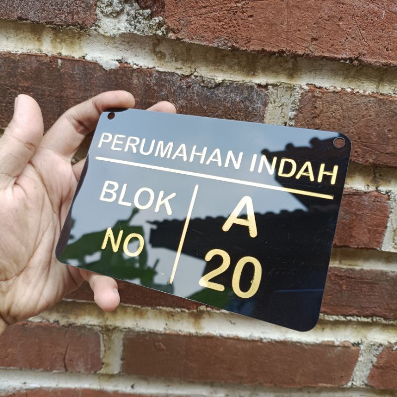 PAPAN NOMOR RUMAH / PAPAN ALAMAT RUMAH AKRILIK / nomor rumah / alamat rumah