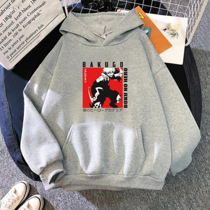 Hoodie Jumper Dewasa Anime Boku No Hero Bakugo 002 In Action