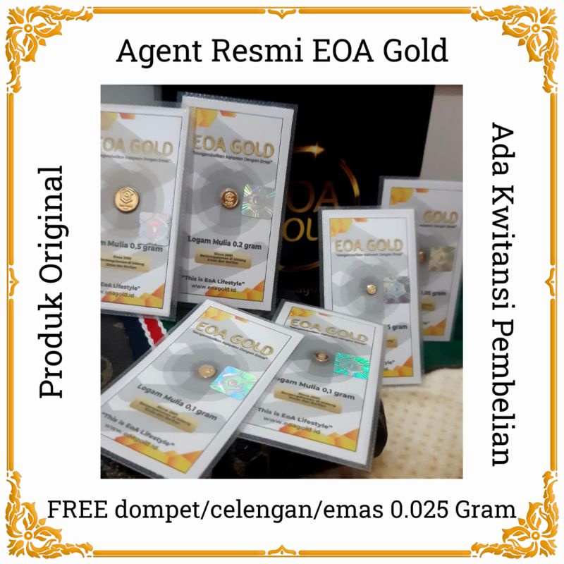 0,2 gram Emas EOA Gold ASLI 24 karat BERSERTIFIKAT RESMI /Mini Logam Mulia