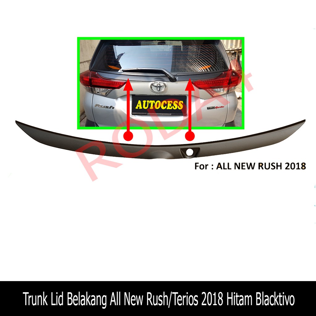 Trunk Lid/List Bagasi Belakang All New Rush/Terios 2018 Hitam Blacktiv