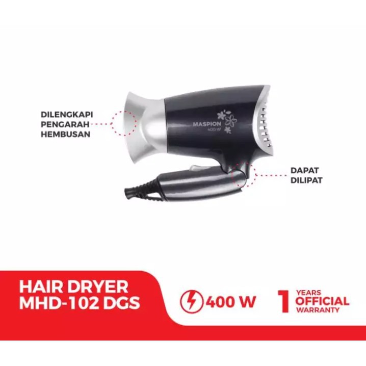 MASPION MHD 102 DGS - Hair Dryer / Pengering Rambut