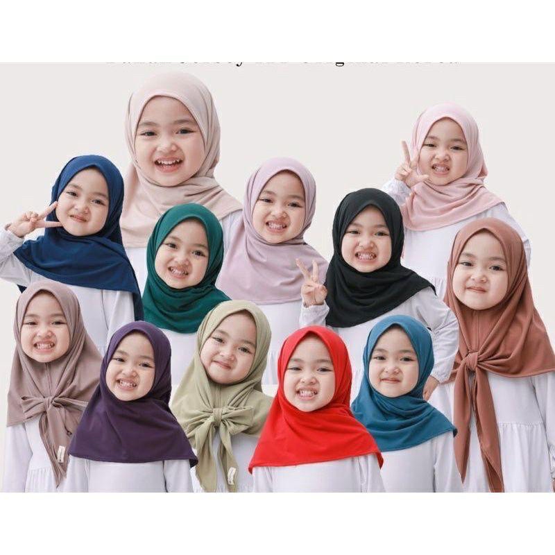jilbab segitiga instan anak segitiga instan jersy anak
