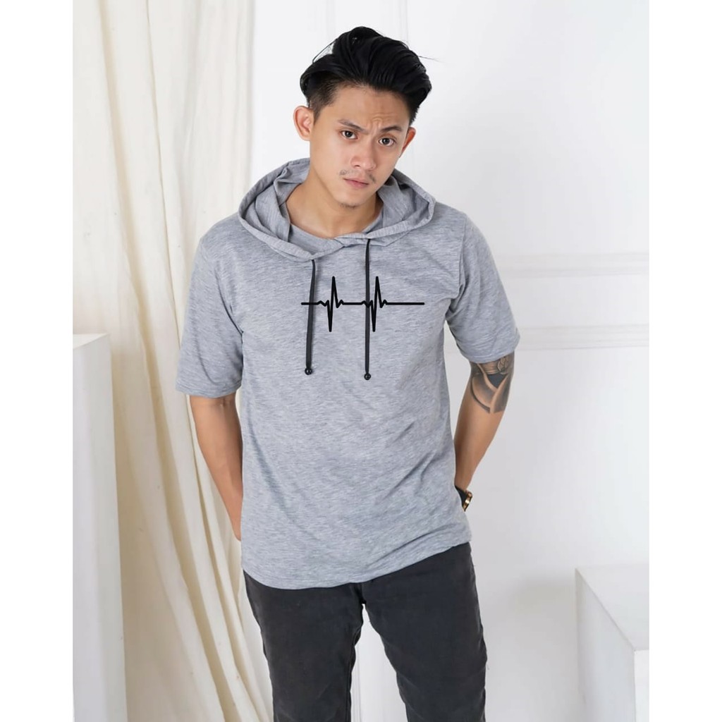 AMOSJKT28.SWEATER LENGAN PENDEK,SWEATER DEWASA,SWEATER BISA CEWEK COWOK,SWEATER HODDIE DETAK JANTUNG