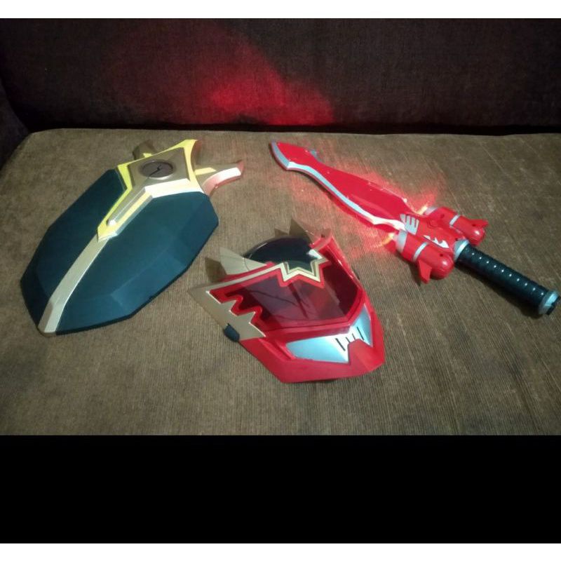 mainan set bima x tameng / perisai batu stone pedang topeng bima x