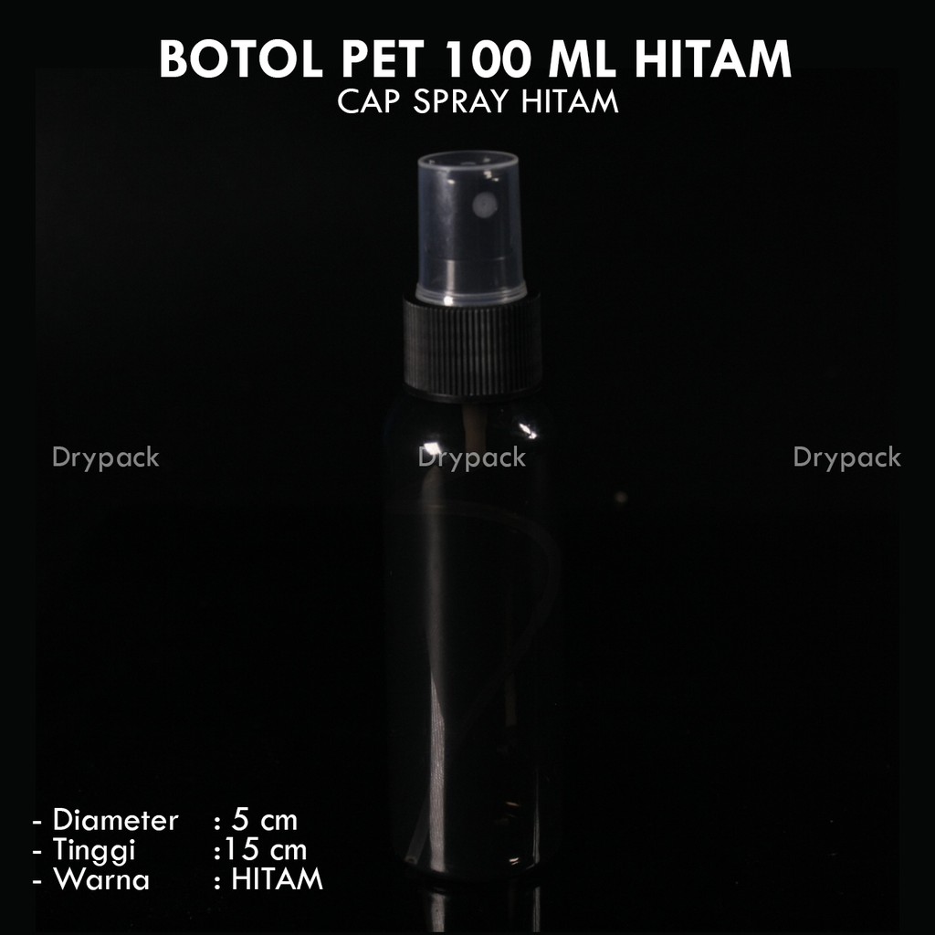 Botol PET 100 ML Hitam Spray