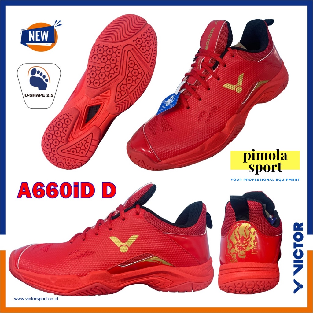 Sepatu Badminton VICTOR A660 ID D / A660ID D / A 660 ID D Red