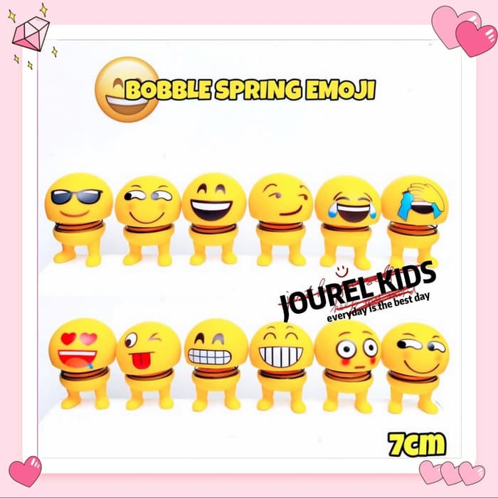 pajangan mobil hiasan dashboard boneka goyang emoticon per emoji