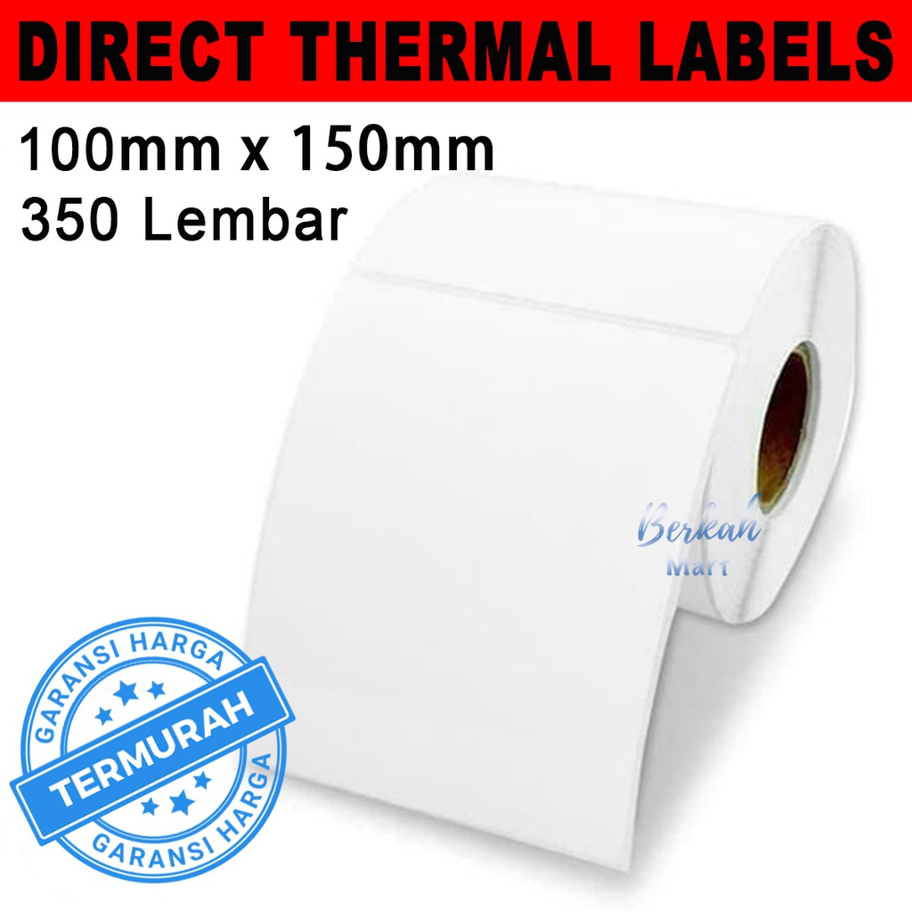 

KERTAS THERMAL 350 pcs 100 mm x 150 mm LABEL TERMAL STICKER TEMPEL (bukan 200 250 lembar )