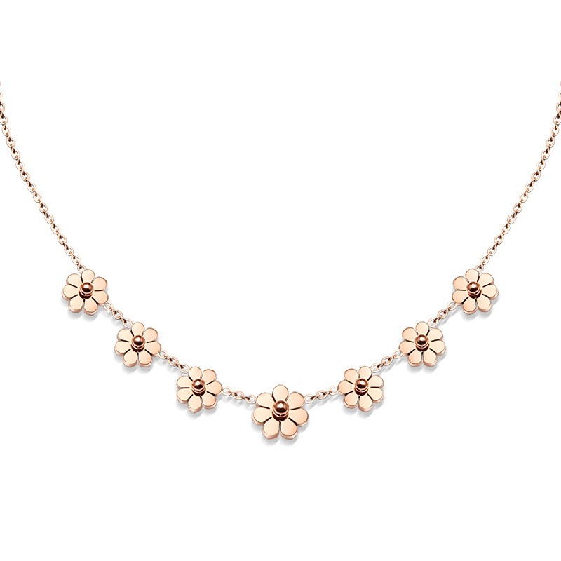 [New] Kalung fashion aksesoris titanium mini korea hadiah wanita cewek 316L anti karat KK091 bunga