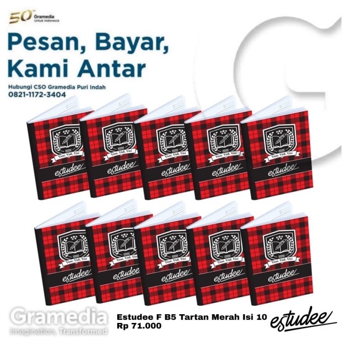 

Berkualitas Buku Tulis Estudee B5 Tartan Diskon