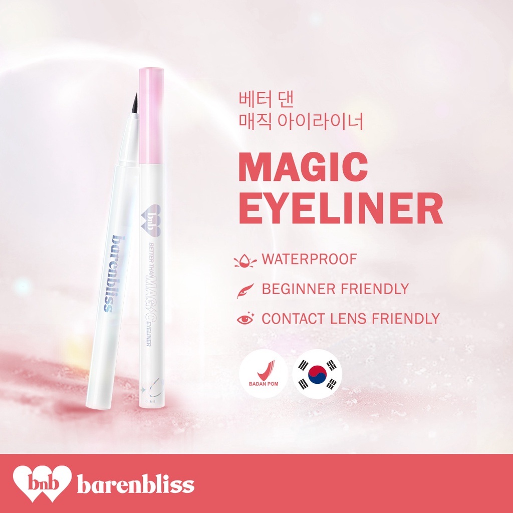 BNB BarenBliss BarenBlis Baren Bliss Better Than Magic Eyeliner Waterproof Korea Make Up Eyeliner Pensil Tahan Lama-Hitam