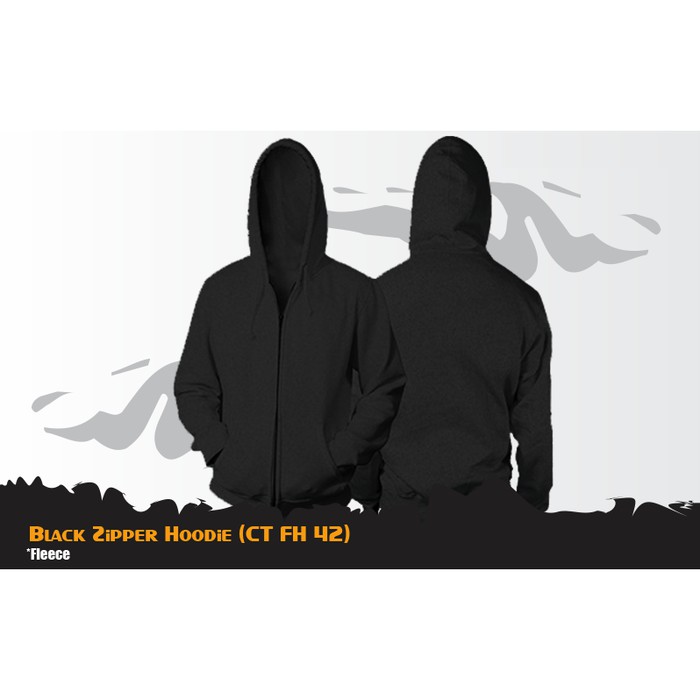 Jaket Hoodie Anime Zipper Jumper Hitam Polos Korea Style CT FH 42