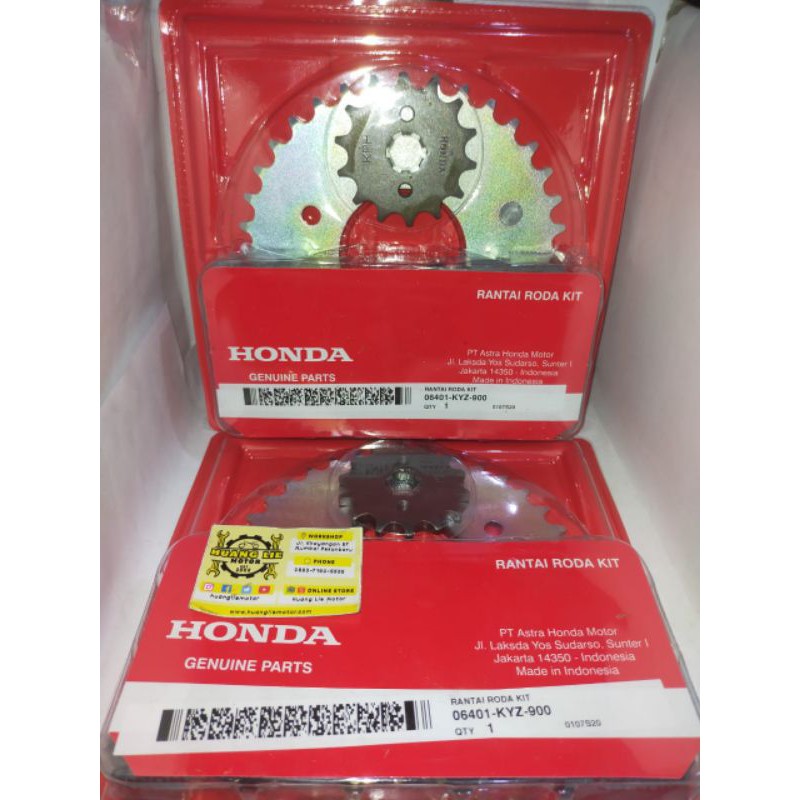 Gigi tarik set gear set chain kit honda Supra x 125 helm in asli