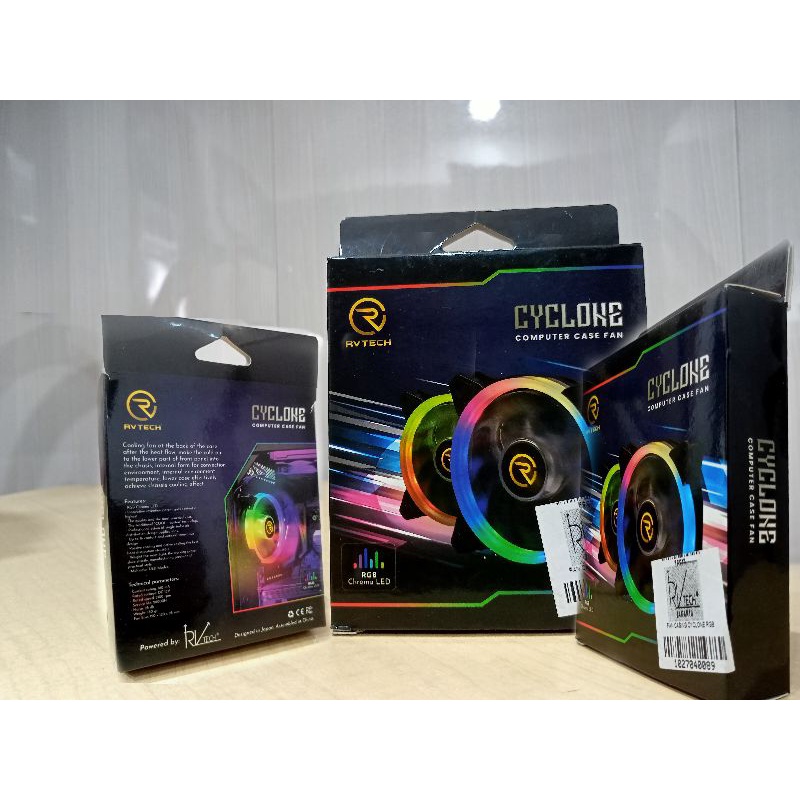 Computer Case Fan 12Cm RVTech Cyclone RGB Chroma LED Fan Casing 12 Cm