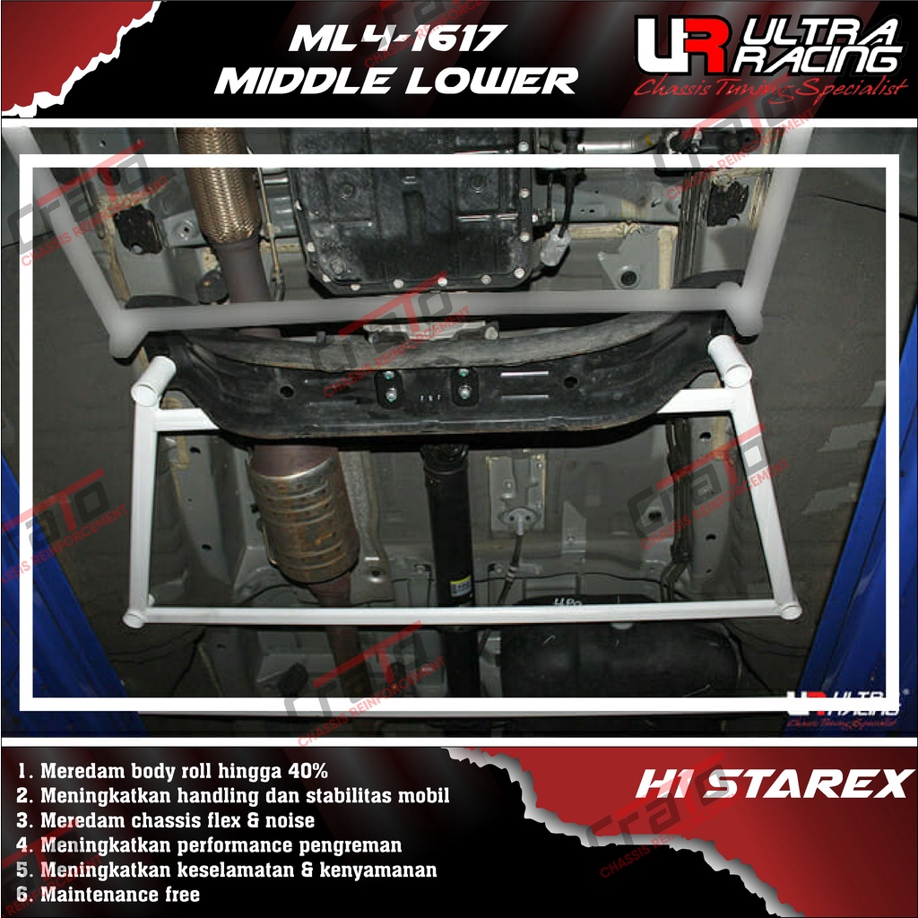 Aksesoris Stabiliser ULTRA RACING Safety Bar - Middle Lower Bar 4 Points - Hyundai H1 Starex - ML4-1