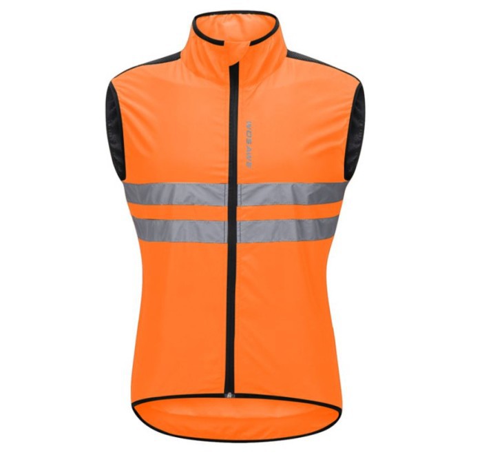 Jaket rompi sepeda windproof reflektif WOSAWE Premiium  Orange