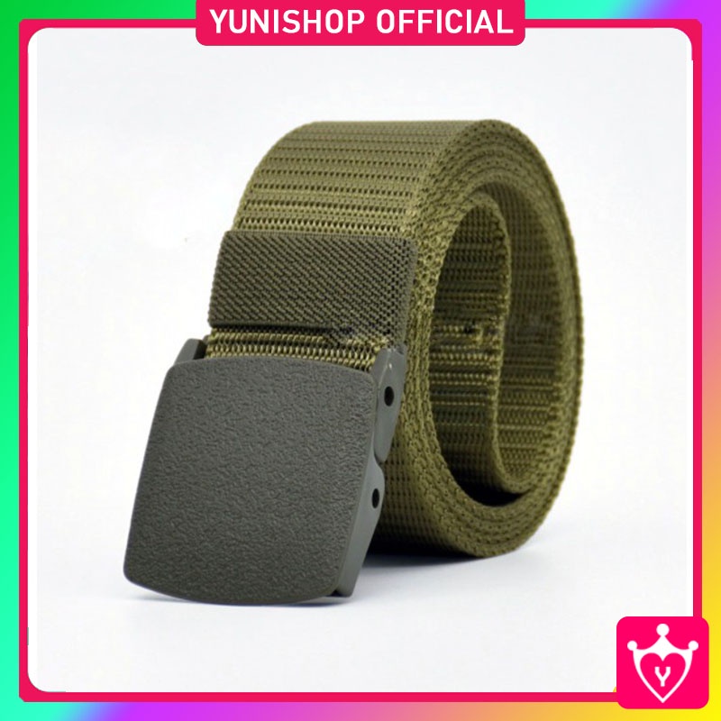 Ikat Pinggang Tactical Nylon Canvas / Sabuk Kanvas Pria Wanita Import / Tactical Army Men Belt Buckle / TS-81