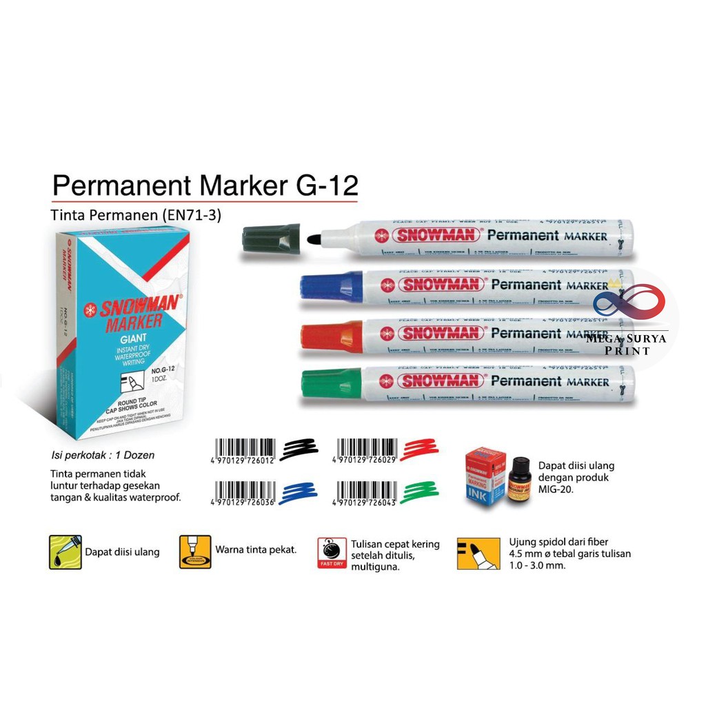 

Snowman Marker Permanent G-12