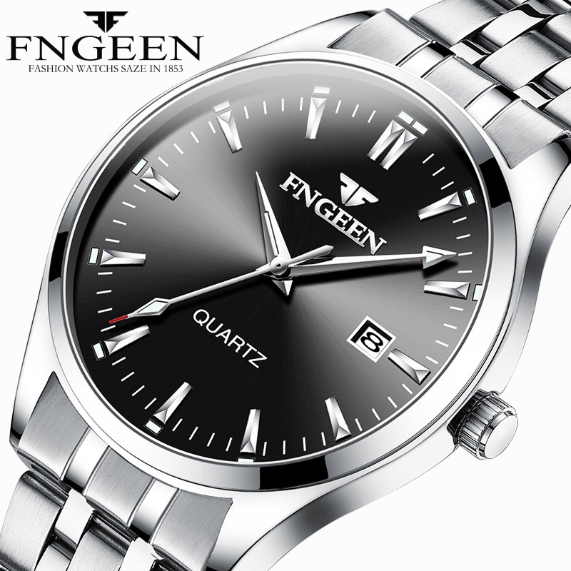 JAM TANGAN RANTAI SILVER MURAH FNGEEN PRIA PREMIUM ORIGINAL JAM047S3 LABRA ANTI AIR IMPORT BRANDED KEREN